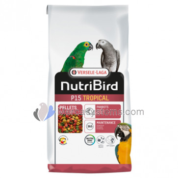 NutriBird P15 Tropical 10kg (equilibrato cibo manutenzione completo per pappagalli)