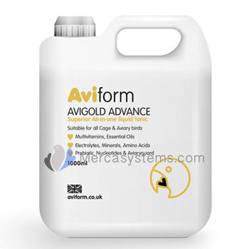 Aviform Avigold Advance 1L, (Espectacular super tónico todo en uno). Para pájaros