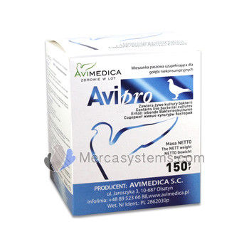 AviMedica Avipro 150 gr (Eccellente probiotici) per Piccioni e uccelli.