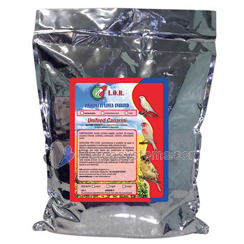 LOR Unifeed Riproduzione per canarini 2kg (per tipo, colore melanina e canarini lipocromi) 