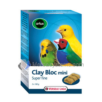 Versele Laga Orlux Clay Block Mini 540g per i canarini, pappagallini piccoli, esotici e autoctoni uccelli.