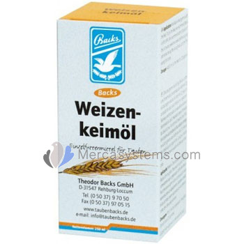 Backs Olio di Germe di Grano 250ml (preparazione vitamina E naturale). Per Piccioni e Volatili 