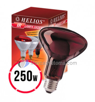 Helios Lampada a infrarossi rossa da 250 W (lampada da riscaldamento a infrarossi rossa per allevamento)