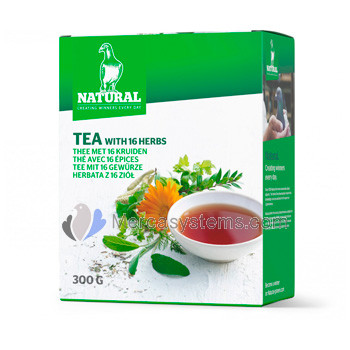 Tea Natural, 300 gr, (una miscela di 16 erbe e piante). Per Piccioni