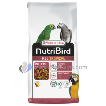 NutriBird P15 Tropical 3kg (equilibrato cibo manutenzione completo per pappagalli) 
